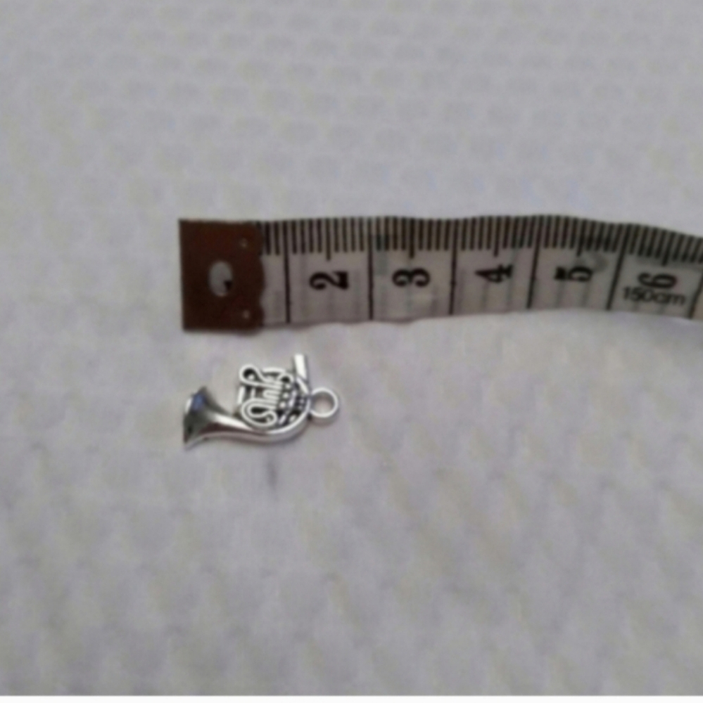 Vintage Sterling Silver French Horn Charm For Bracelets Necklaces EUC Jewelry